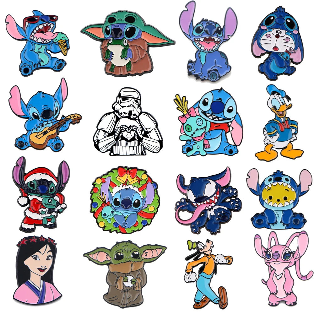 Stitch Cartoon Lapel Pins for Backpacks Manga Enamel Pin Briefcase Badges With Cute Gift Accessories for Jewelry Backpack Badge