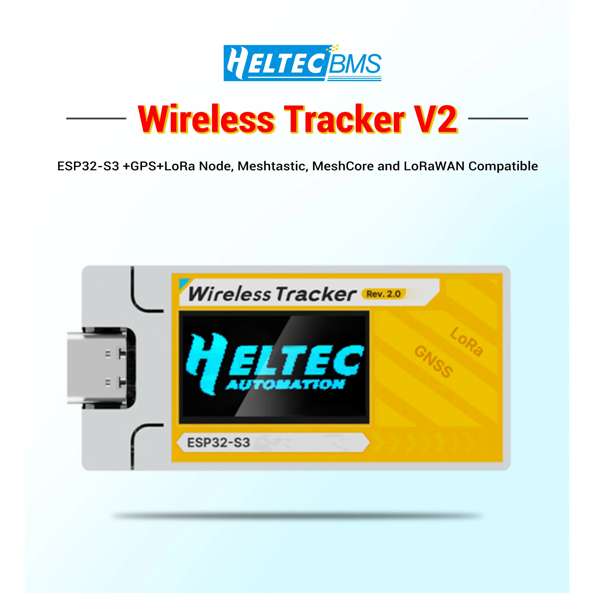 

Heltec Wireless Tracker V2 ESP32-S3 LoRa Node GNSS GPS 28dBm SX1262 WiFi Bluetooth Meshtastic MeshCore IoT Developer Board