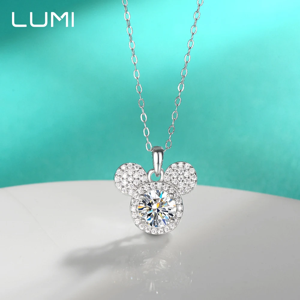 

Модное ожерелье-кенгуру с муассанитом 1 карат из стерлингового серебра 925 пробы - супер красивые женские украшения для женщин и девочек