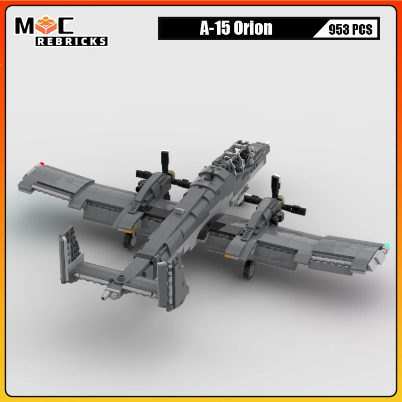 MOC construction nuits A-15 Orion attaque combattant modèle WW2 avion bricolage assemblage Collection Kit briques jouets enfant cadeau de noël