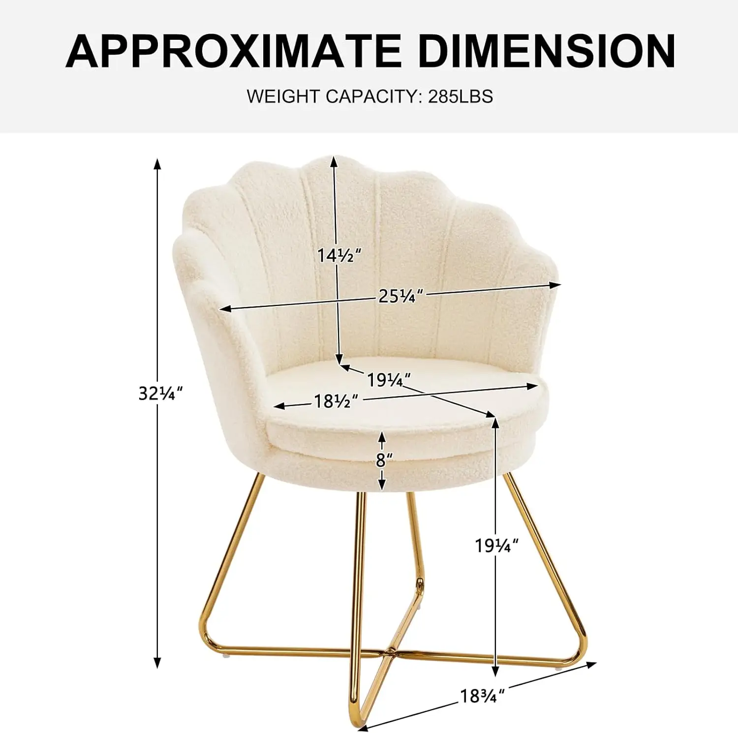 كرسي فانيتي مع ظهر، كرسي شل لغرفة المعيشة، كرسي متقاطع بأرجل ذهبية، كرسي مكياج لمكتب غرفة النوم