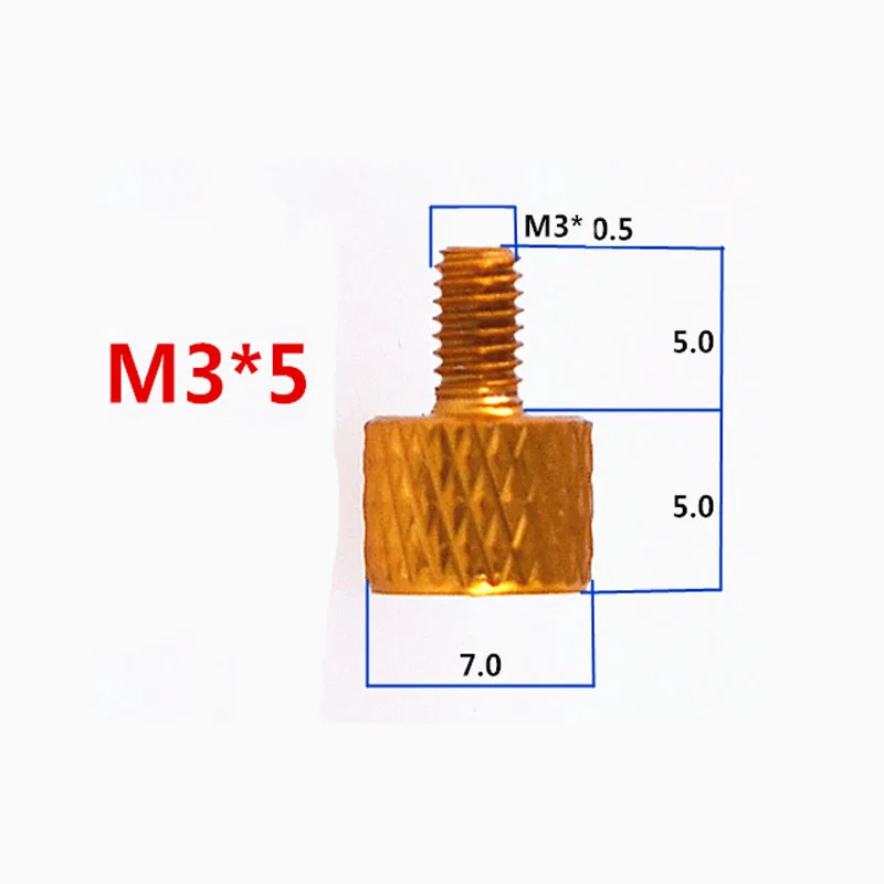 1Pcs -20Pcs M3x4mm/5mm Colourful Aluminum Knurled Head Computer Case Screw Hand Tighten Thumb Screws