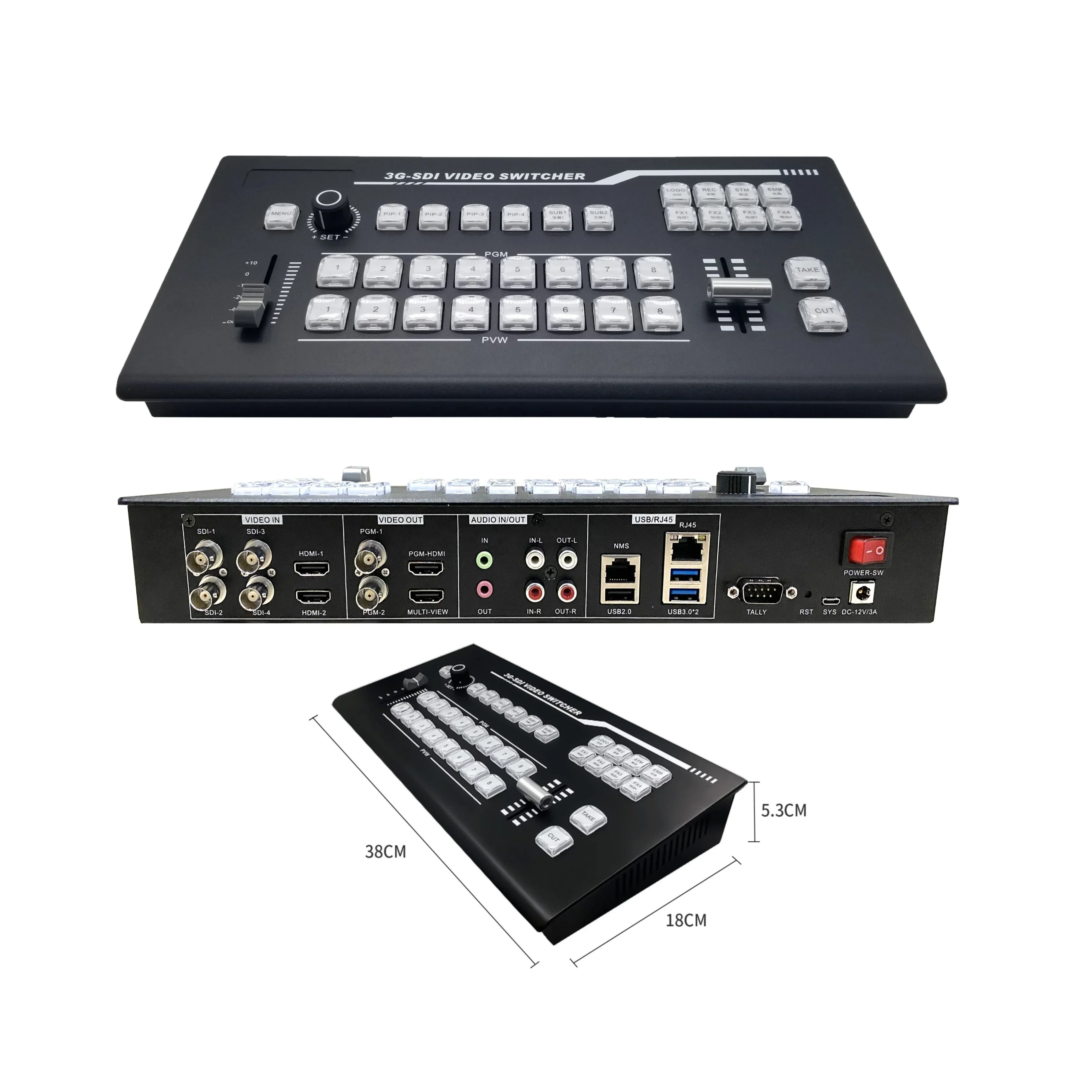 

2025 Compete with roland/atem/matrix OBS YouTube Zoom facebook de video live streaming sdi h dmi 8 channel video switcher