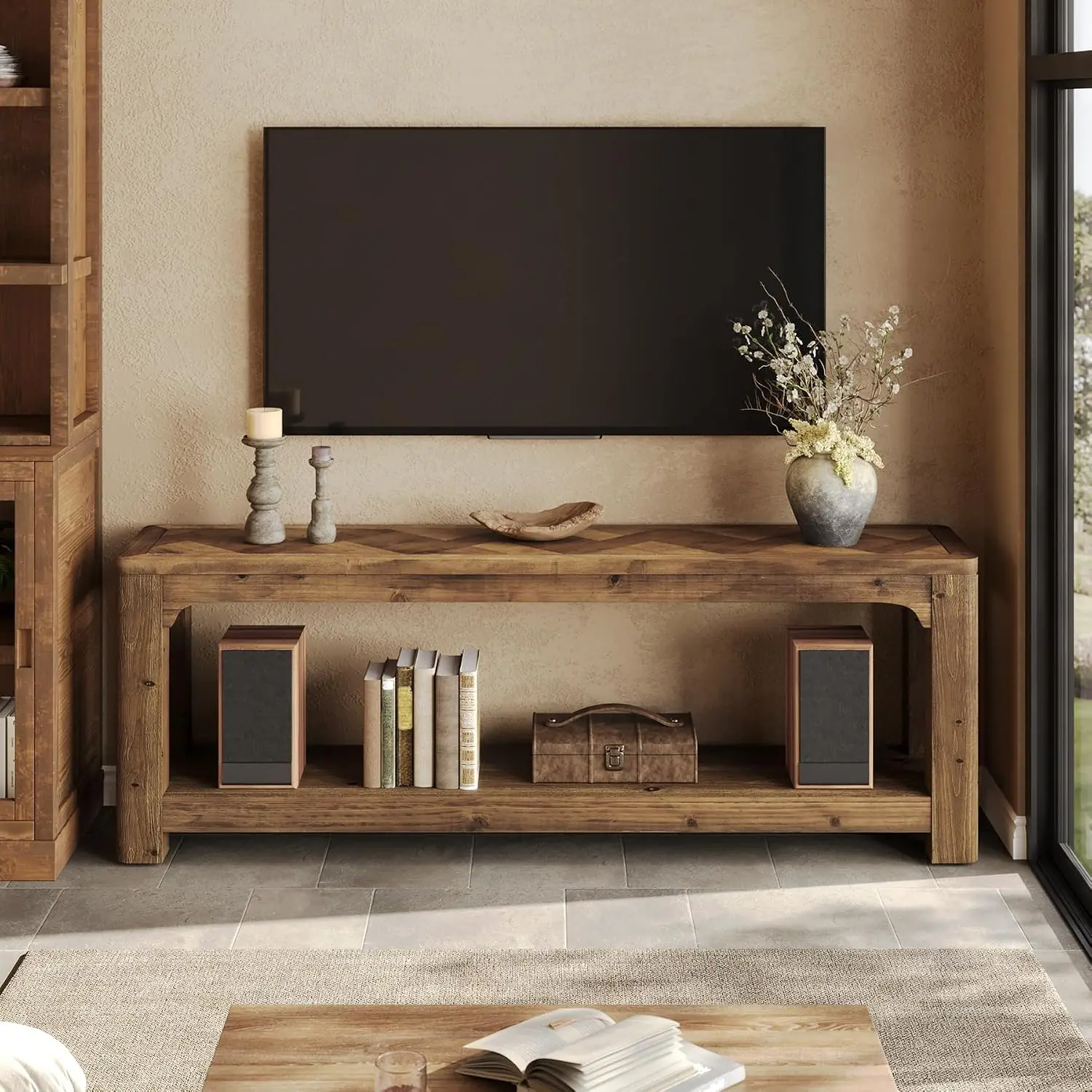 Solid Wood TV Stand 2