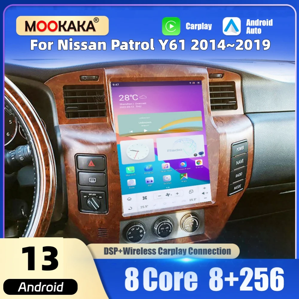 

13,6-дюймовый автомобильный мультимедийный плеер с Android-экраном для Nissan Patrol Y61 2014~2019, автомобильная магнитола с GPS-навигацией, CarPlay, головное устройство для авто.