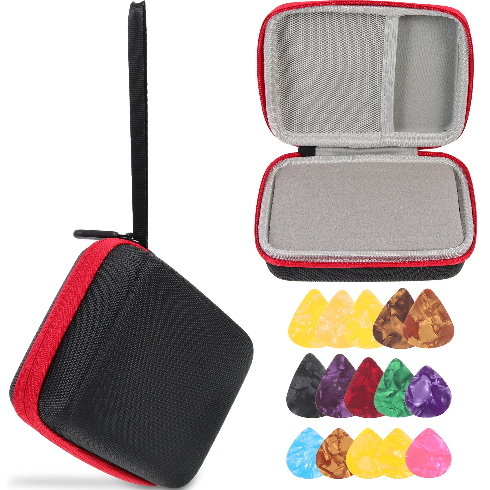 

Pick Storage Box Guitar Picks for Electric Holder Banjo with Stand Thumb Bag Cool