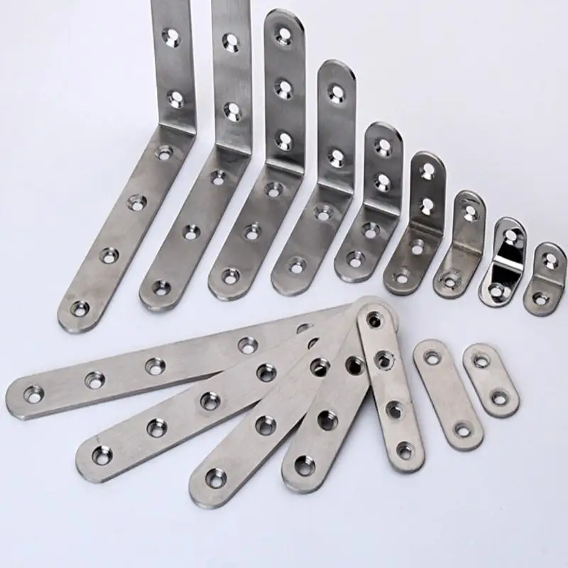 2/5/10PCS L-Shaped 90 Degree Right Angle Brack Thickened Stainless Steel Corner Code Wooden Board Splicing Layer Plate Connector