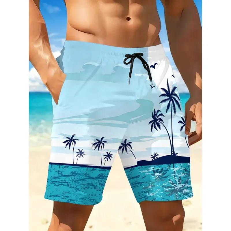 2026 Men Quick Dry Swim Trunks Red Black Geometric 3D Print Board Shorts Casual Regular Fit Beach Pool Gym Outdoor Swimming