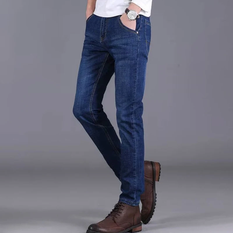 Jean Ample à Jambes Droites pour Homme, Pantalon Long, Quatre Saisons, Collection Printemps et Automne