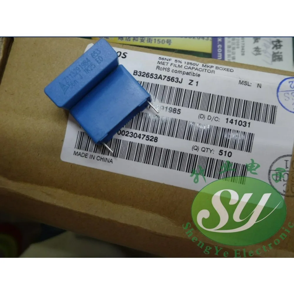 

5PCS EPCOS 0.056uf/1250v 56nf 563 brand new 22.5mm film capacitor B32653A7563J