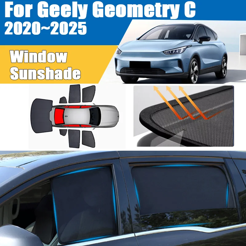 

Car Window Sunshade For Geely Geometry C M6 2020-2025 Visor Mesh UV Protection Privacy Windshield Frame Curtain Car Accessories