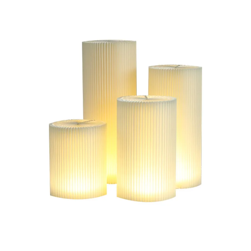 

Foldable paper luminous cylindrical product display stand, display ornament floor type