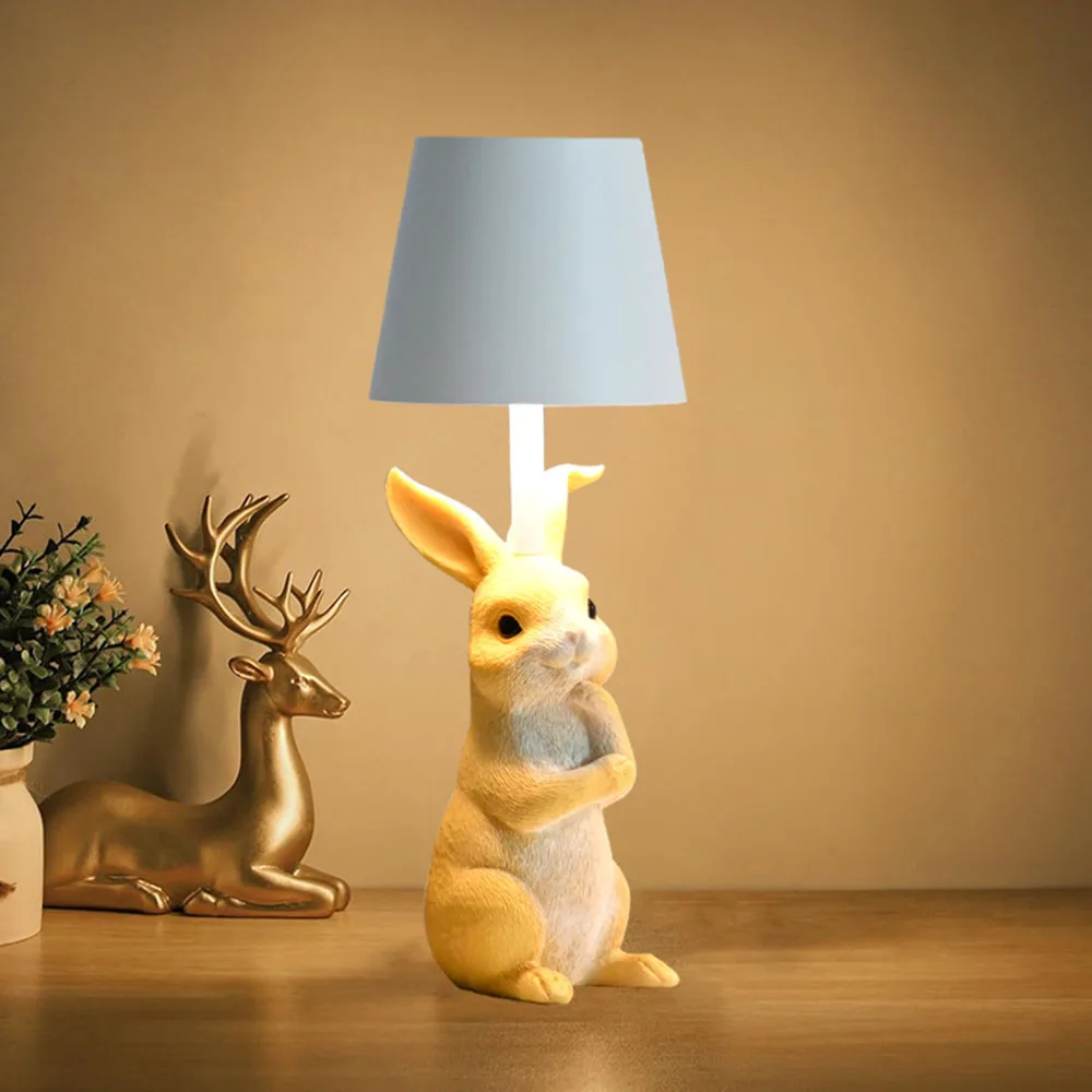 Touch Desk Lamp USB Dimming Rabbit Lamp Wireless 3 Color Night Light for Restaurant Warm Room Decoration Atmosphere Lamp Gifts