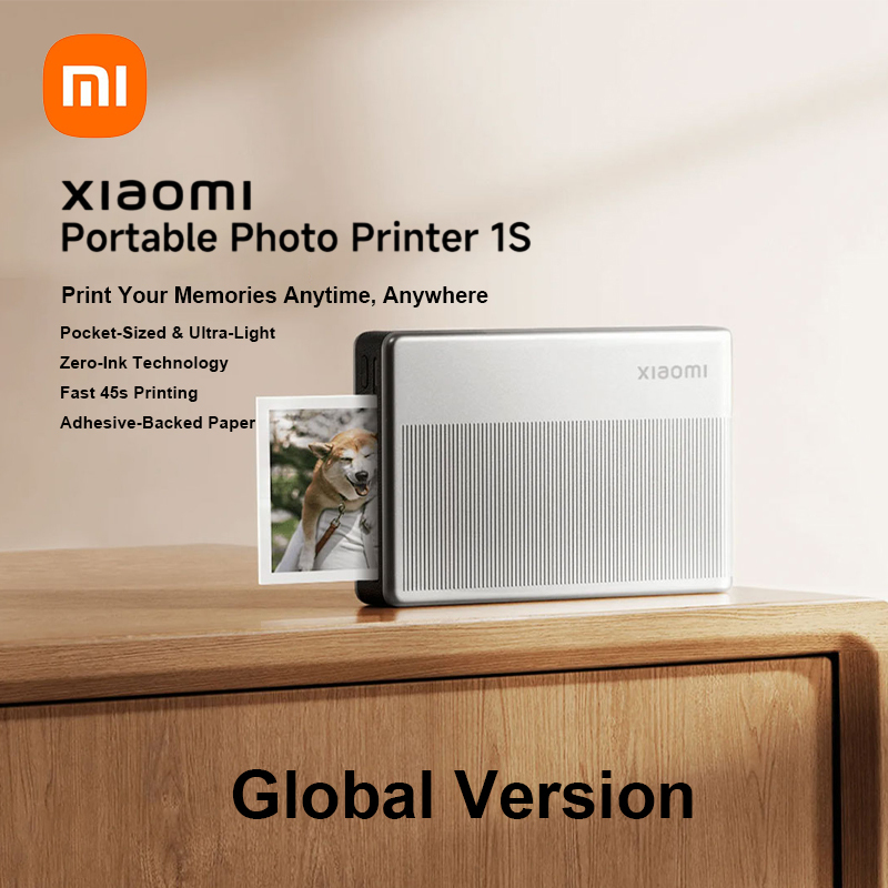  Xiaomi Portable Photo Printer 1S Instant 2x3' ZINK Mini Bluetooth 5.2 Adhesive Mini Photo Printer for Photos 
