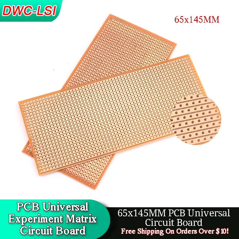5/10PCS DIY 6.5x14.5 6.5*14.5CM Prototype Paper PCB Universal Experiment Matrix Circuit Board Single Row Continuous Hole
