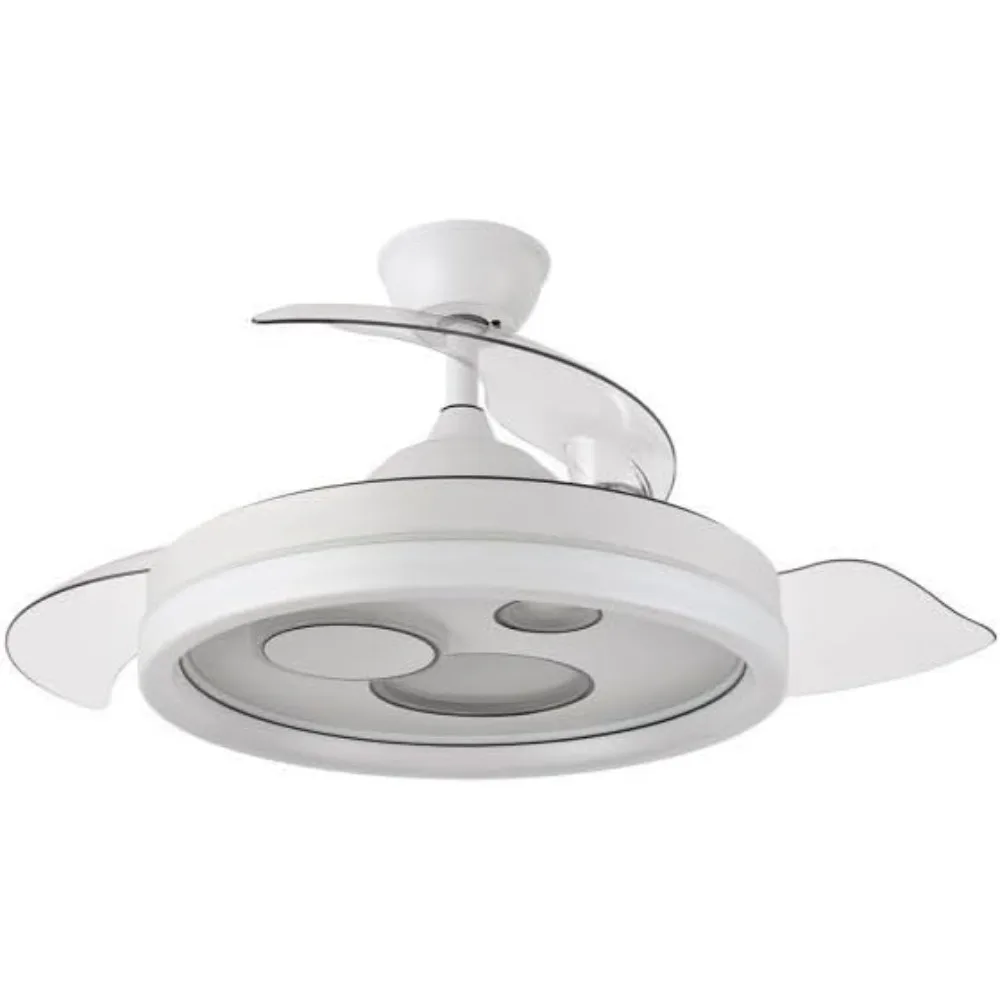 FABRILAMP Ventilador Dc Turia 72w 6120lm Blanco 3 Asp.desplegables 32/47x50/107d. 3 Colores C/remoto temporizador memoria