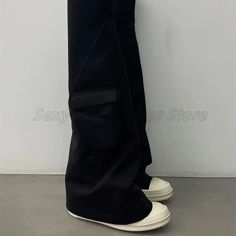 

Popular Canvas Pocket Pants Boots, Leather High Top Knight Boots, Women's Thick Soled Knee High Boots