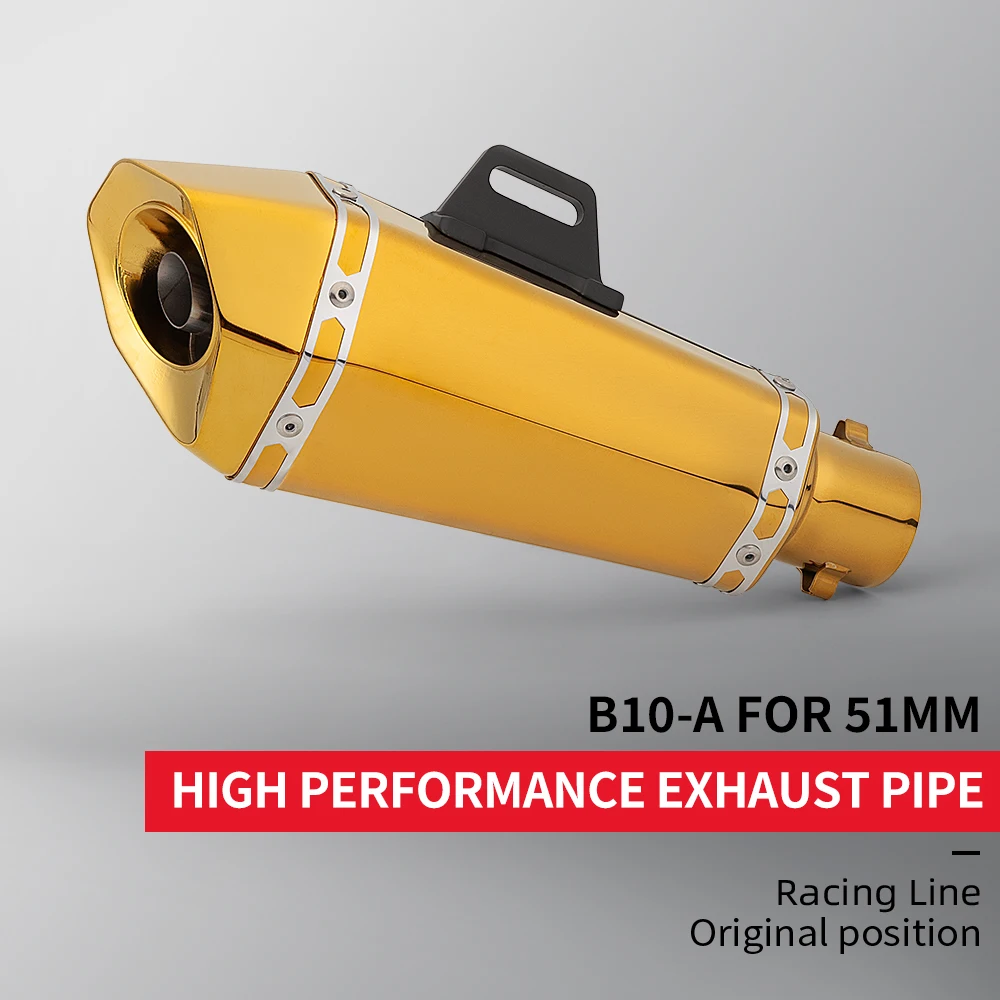 

51mm General Motorcycle Exhaust with Db Killer Sticker Muffler Suitable for R6 R3 ZX6R ZX10 K7 MT07Z900 GSXR1000 SV650