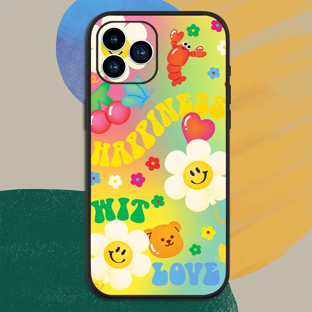 W-Wiggle Wiggles Smile Flower Phone Case For Samsung Galaxy A20 A53 A33 A70 A51 A71 A52S 5G Soft Cover Shell