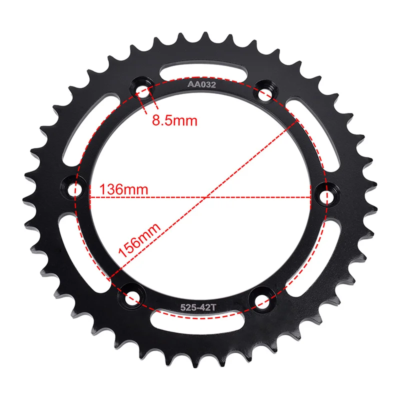 525 Chain 42 T Motor Rear Sprocket For Suzuki DR650 DR 650 SE 1996-1998 1999 2000 2001 2003 2024 XF650 XF 650 Freewind 1997-2002