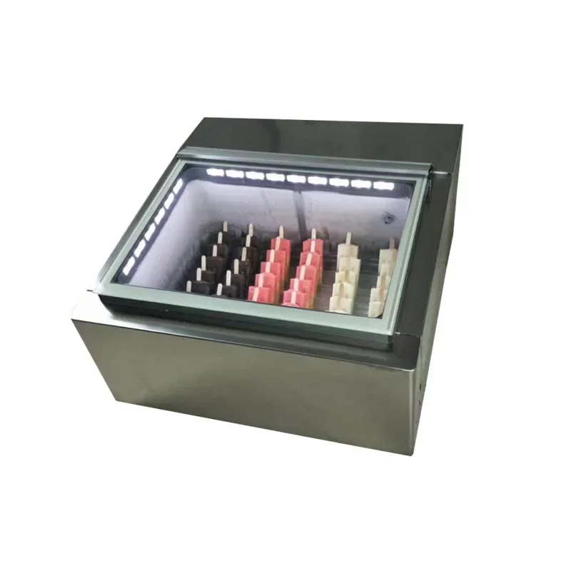 

3pcs GN Pan Small Ice Cream Gelato Freezer, Table Top Ice Cream Showcase Countertop Ice Cream Freezer