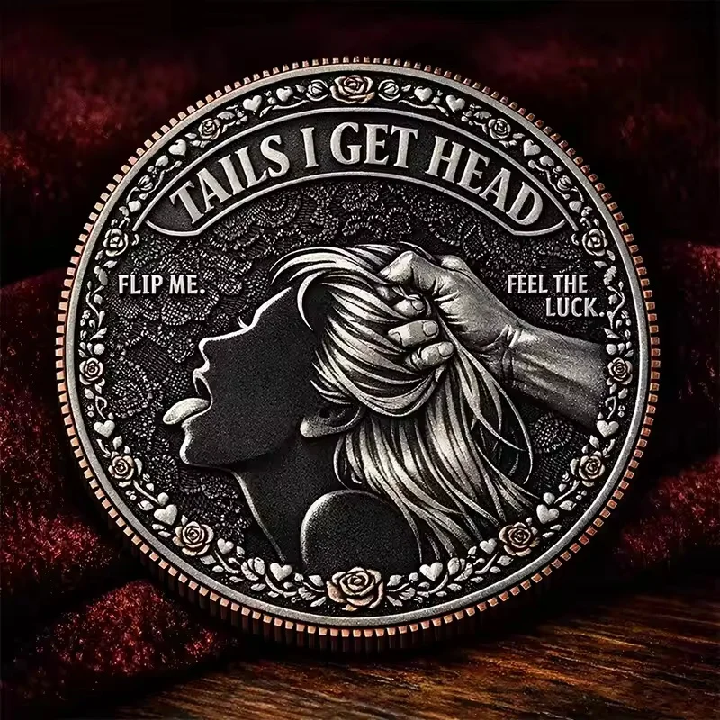 

Double Sided Heads I Get Tail Coin Romantic Couple Keepsake Novelty Valentines Anniversary Gift For Boyfriend Girlfriend