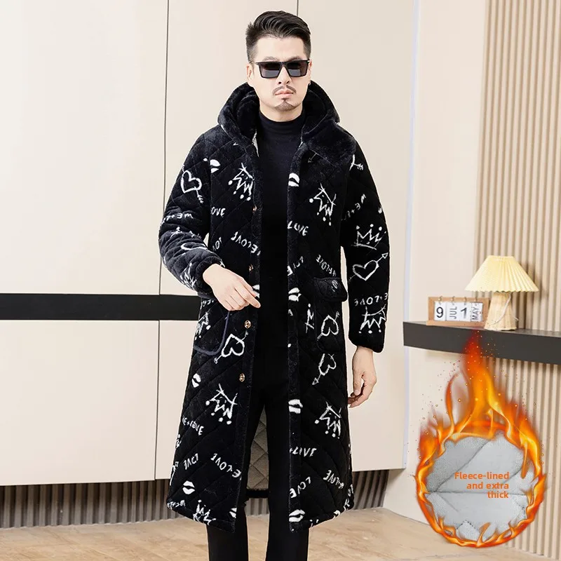 

Мужская зимняя хлопковая куртка Thiened, теплая модная рабочая одежда, пальто, длинное пальто Sve с капюшоном, повседневная домашняя одежда