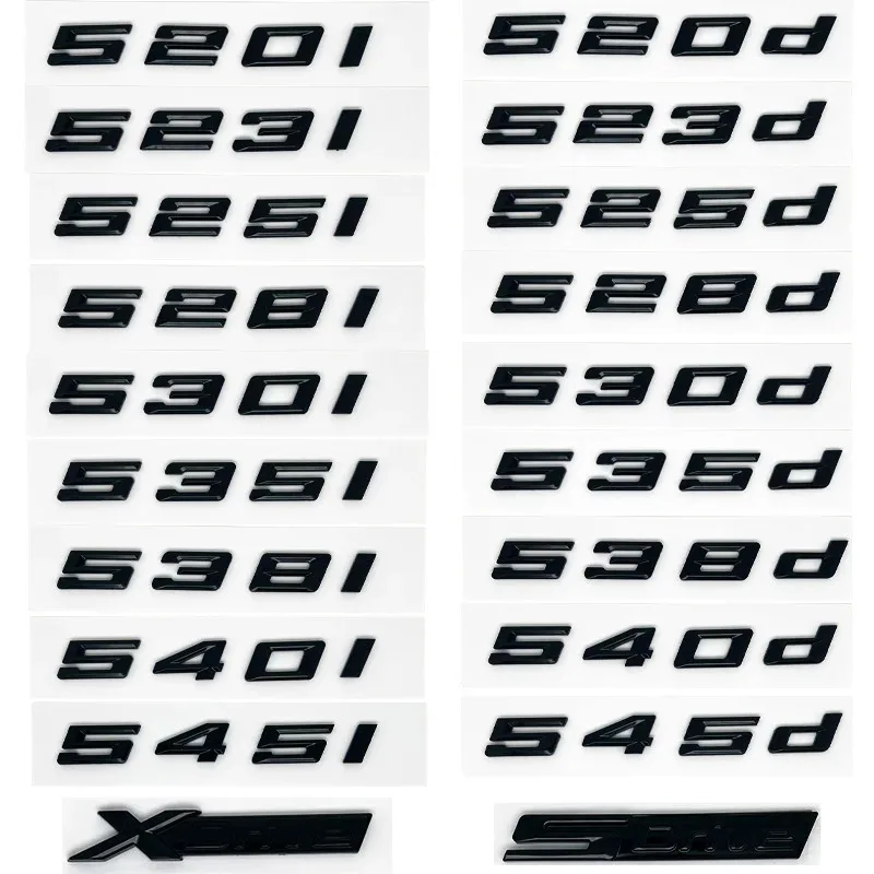 

3D ABS Car Trunk Letters Logo Badge Emblem Sticker for BMW 5 Series 520d 525d 528d 530d 535d 540d E39 E60 E61 F10 F