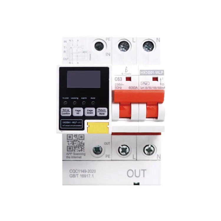 A1 2P electrical system real-time monitoring smart circuit breaker anti-shock  circuit breaker