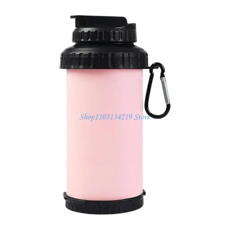N5KC Collapsing Silicone Drinking Water Bottle for Workouts, Hiking, and Camping