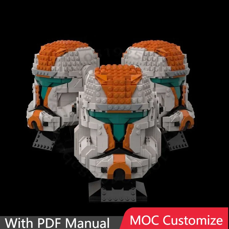 

857 PCS Armor Helmet Bricks Helmet Commando Boss MOC Customize Modular Building Block Technology Popular DIY Festival Toy Gift