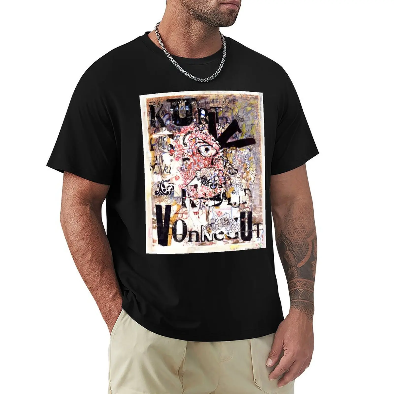 Kurt Vonnegut Portrait T-Shirt Plus Size Solid Color T-Shirt