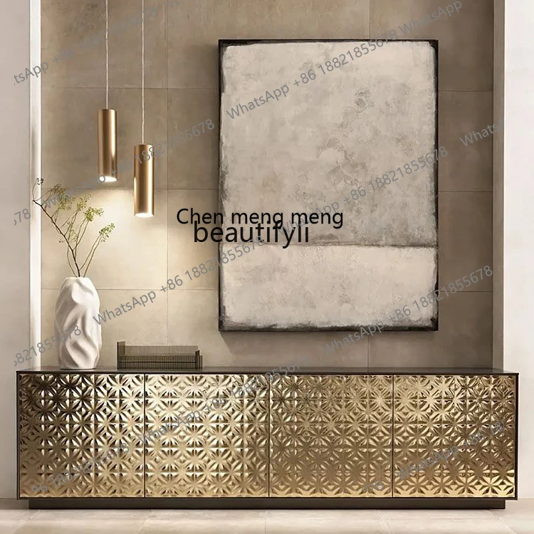 G153  Italian light luxury TV cabinet, postmodern simplicity in the living room, solid wood paint storage, high-end sense