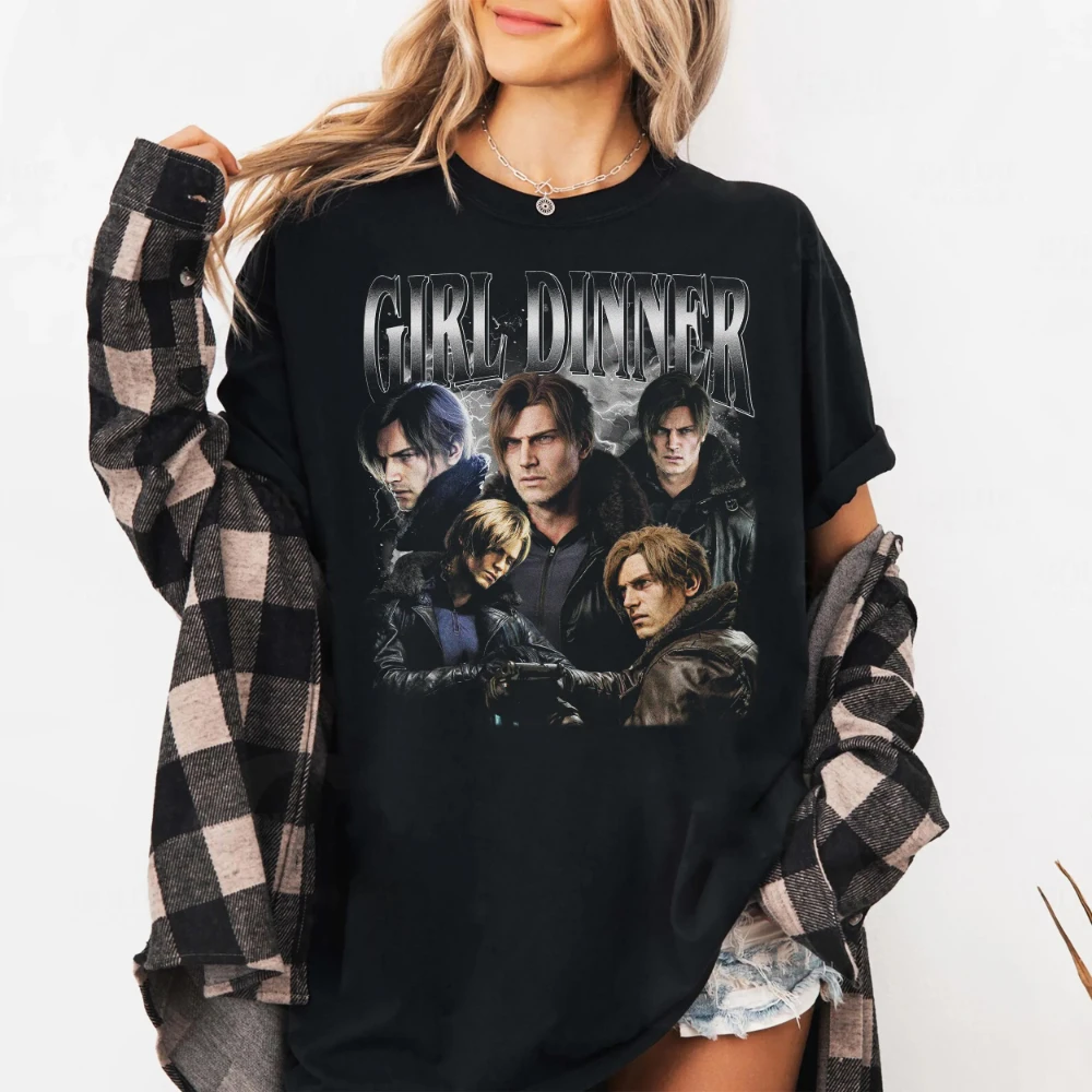 Resident Evil Requiem Leon S Kennedy Girl Dinner Shirt Grace Ashcroft Temu Wesker Tee T Shirt Short Sleeve Women All-Season