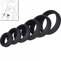 6 Sizes Silicone Penis Semen Lock Ring Enhance Erection Delay Ejaculation Cockring Sex Toys for Men Foreskin Cockring Adult Shop