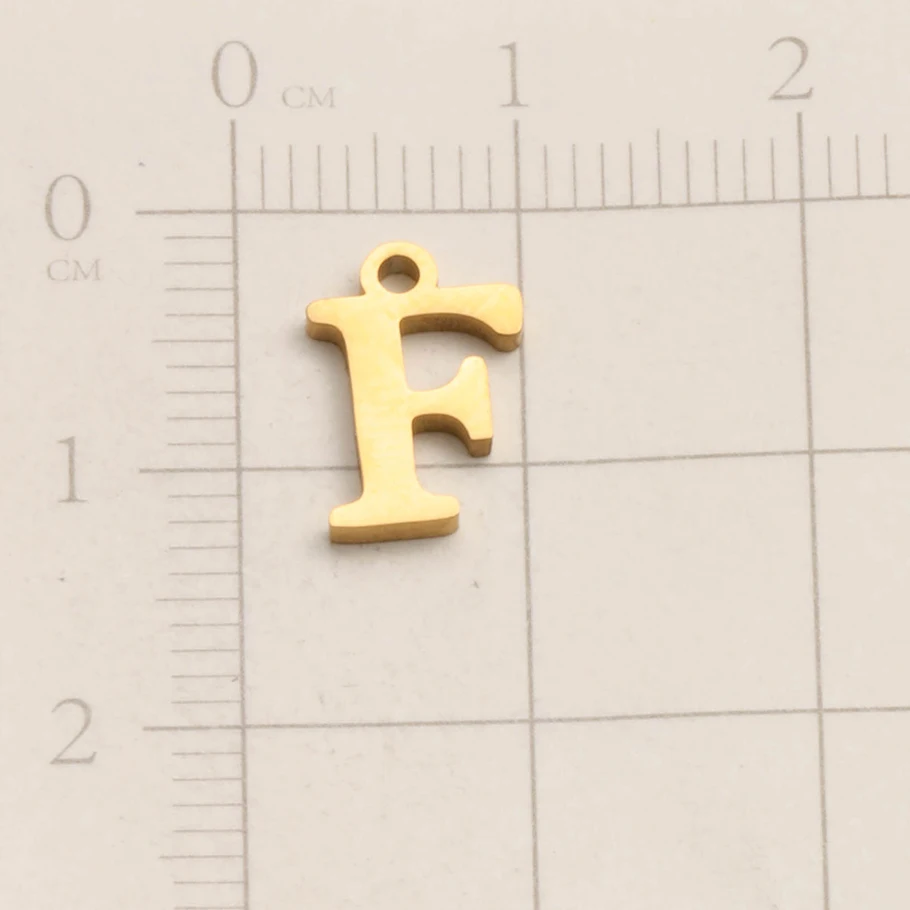 Echt vergoldeter Anhänger mit englischen Buchstaben, kleine A-Z Initialen-Charms für Schmuckherstellung, DIY-Namensanhänger aus Edelstahl, Geschenk. – Detail 8