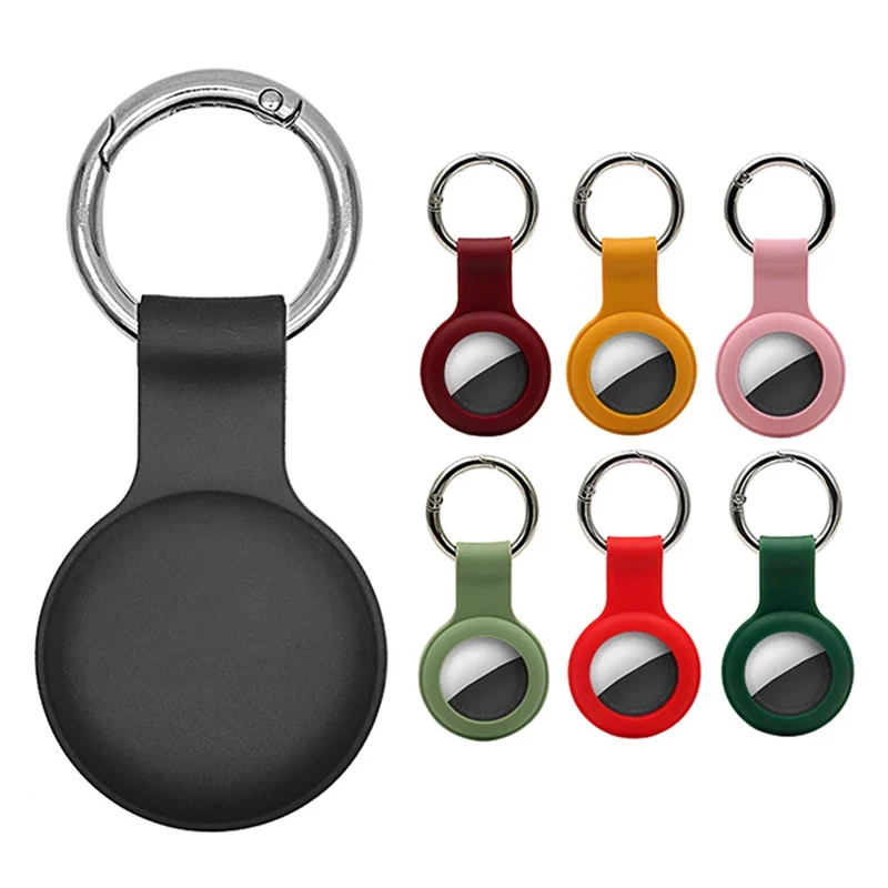 

Original Liquid Silicone Protective Cover For AirTag Case Protector Bumper On for Apple AirTags Tracker Anti-scratch Keychain