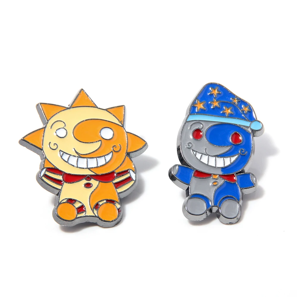 Juego Garry'sMod broche Pins lindo Sundrop FNAF Moon Metal insignias broches Pin de solapa joyería Cosplay regalo accesorios para fanáticos
