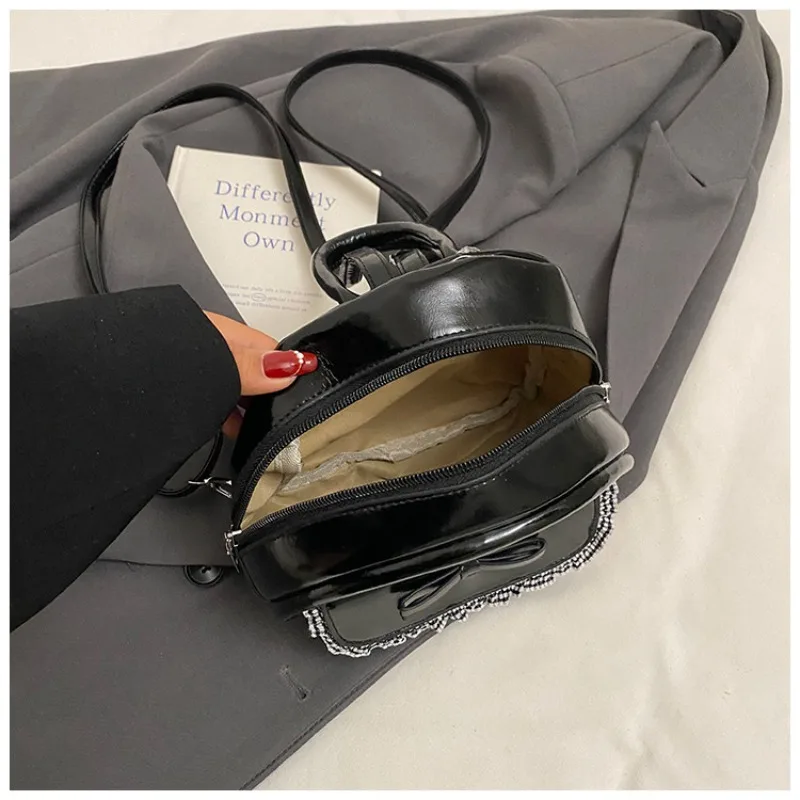 Richme 2025 Vintage Women Mini Backpack Fashion Designer Lace Bow Mochilas Para Mujer Kawaii Casual Daily Outgoing PU Bag Female