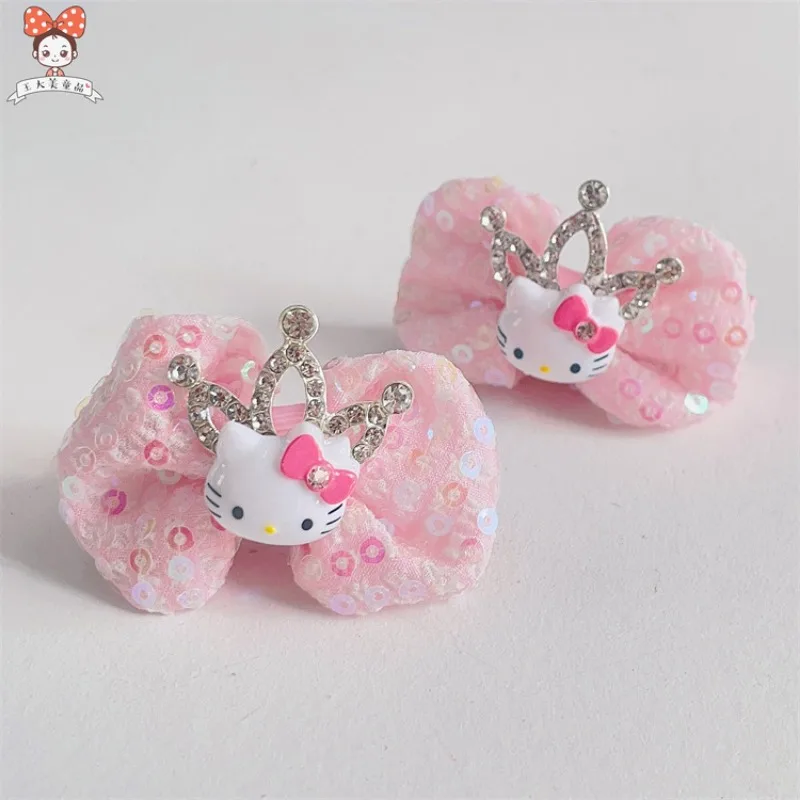 Hello Kitty Hairclips Kawaii Hair Accessories Sanrio Baby Girl Bows Hair Clip Headbands Ties Fashion Hairties Toddler Girl Fall