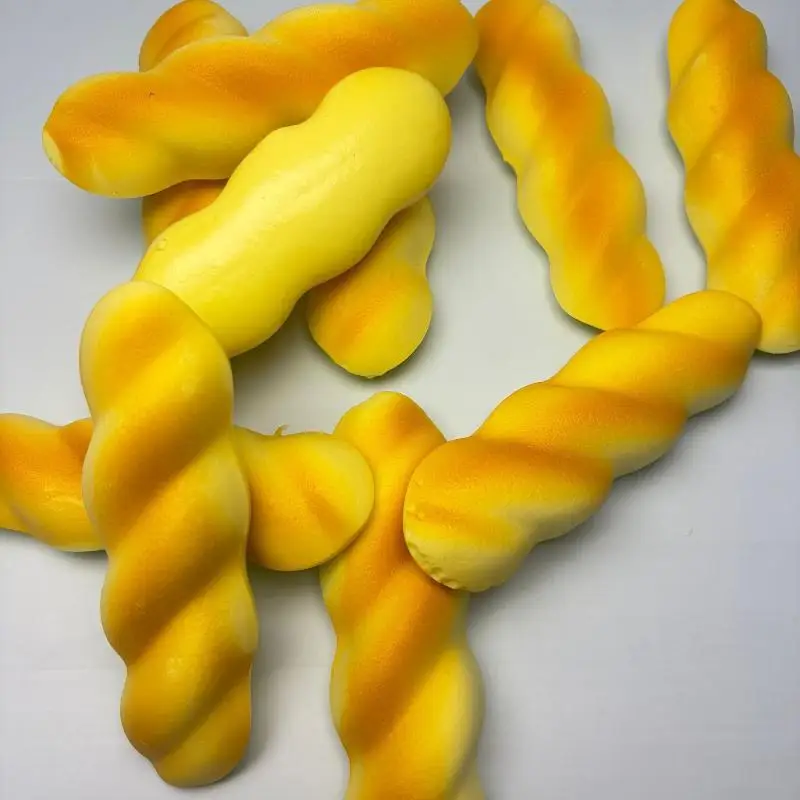 1PC Soft Lifelike Simulation Food Fake Twisted Bread Realistic Artificial Bread Model Cake Model Pressure-relieving Toys