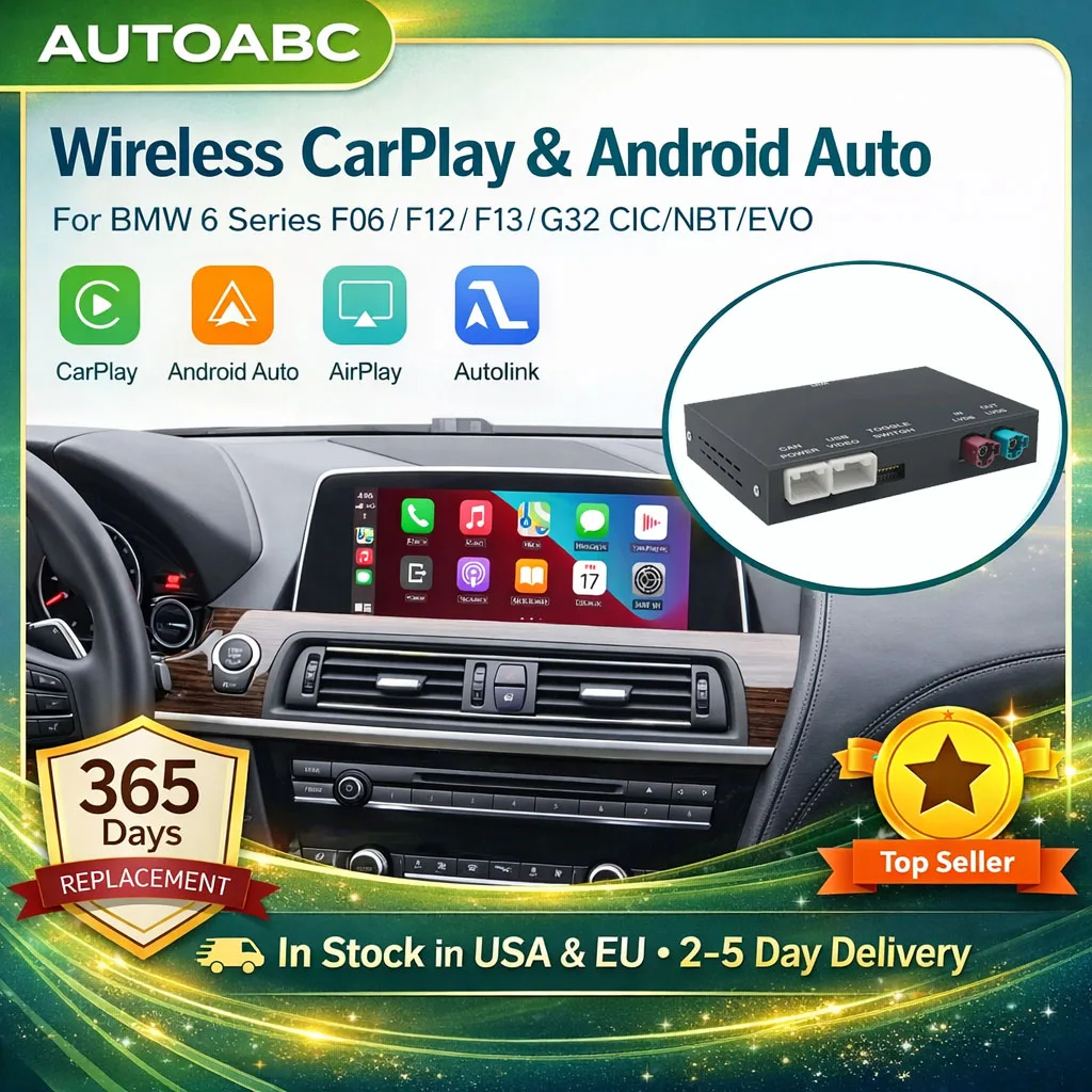 Kabelloses CarPlay Android Auto für BMW 6er Serie F06 F12 F13 G32 2010-2020 CIC NBT EVO System mit Mirror Link GPS BT Funktion