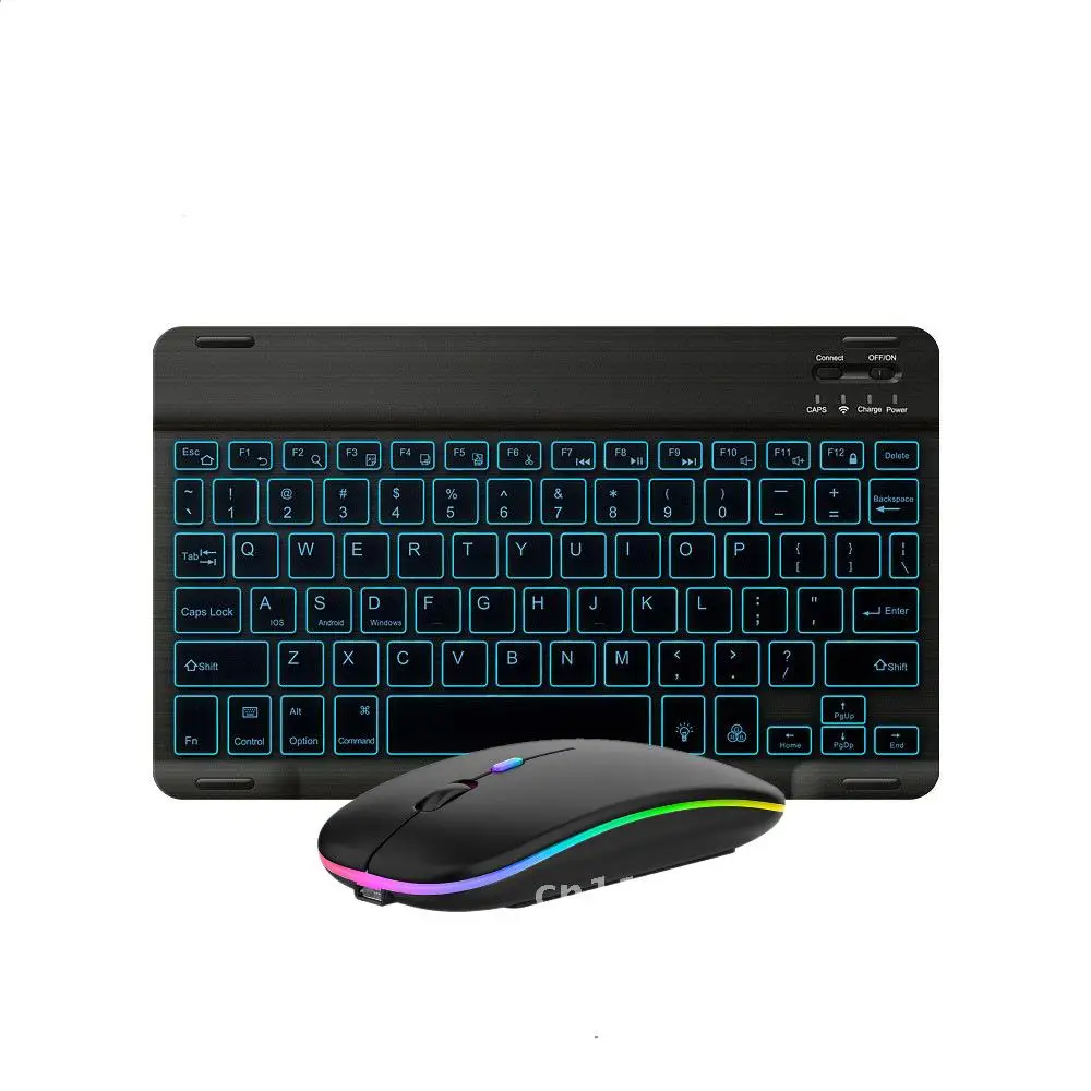 

Backlit Keyboard with Mouse Set for Mobile Phone And Tablet Universal Phonetic External Keyboard Dual-Mode Luminous Mouse