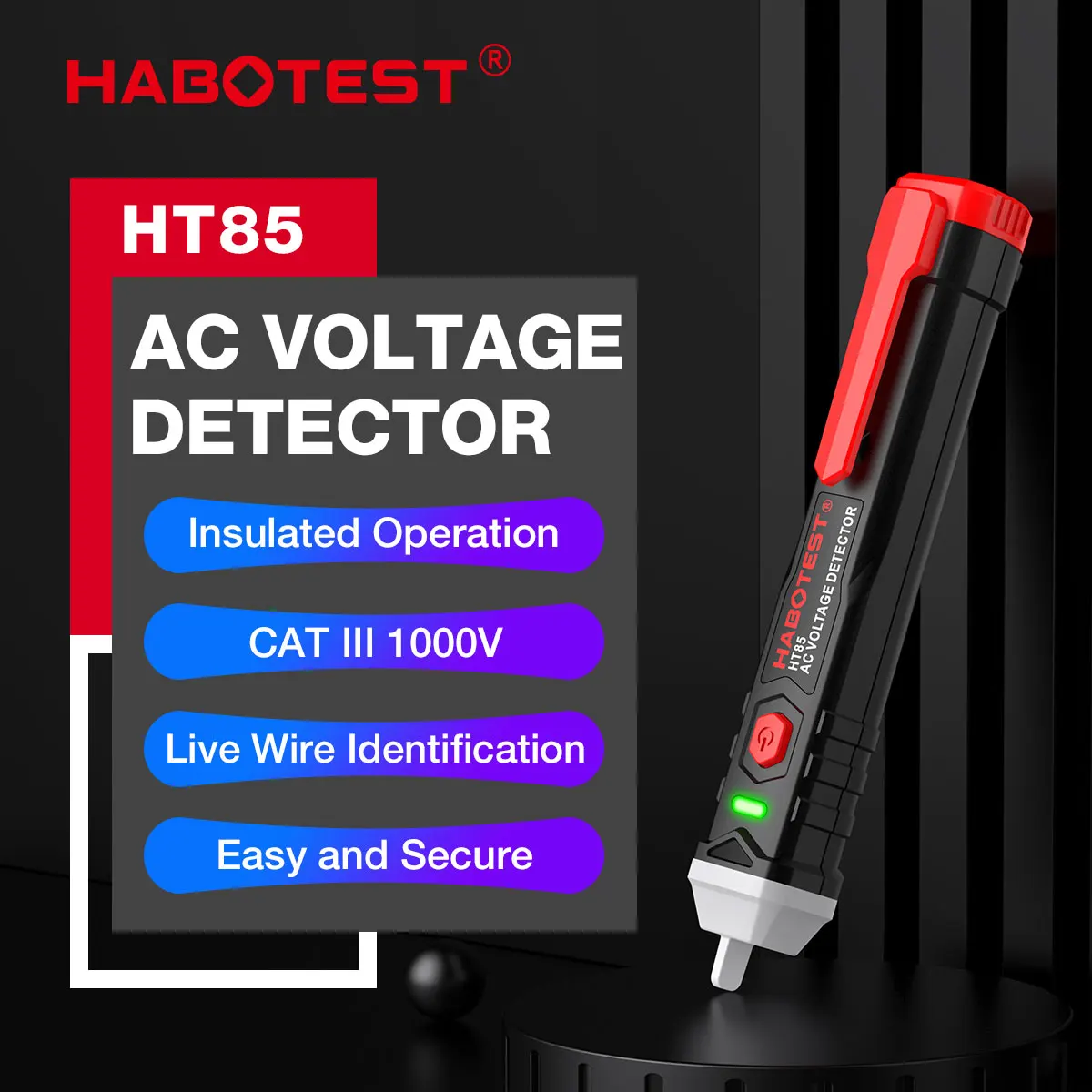 HABOTEST HT85 Voltage Tester Pen Type Electric Non-contact Circuit 70-1000V AC Voltage Tester