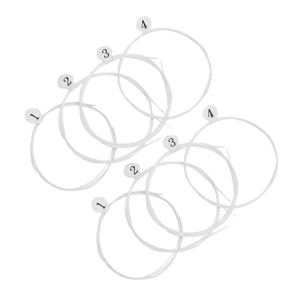 

8 Pcs Ukulele Strings Set Clear Nylon Replacement Parts for Musical Instruments Soprano Tenor Accessories String