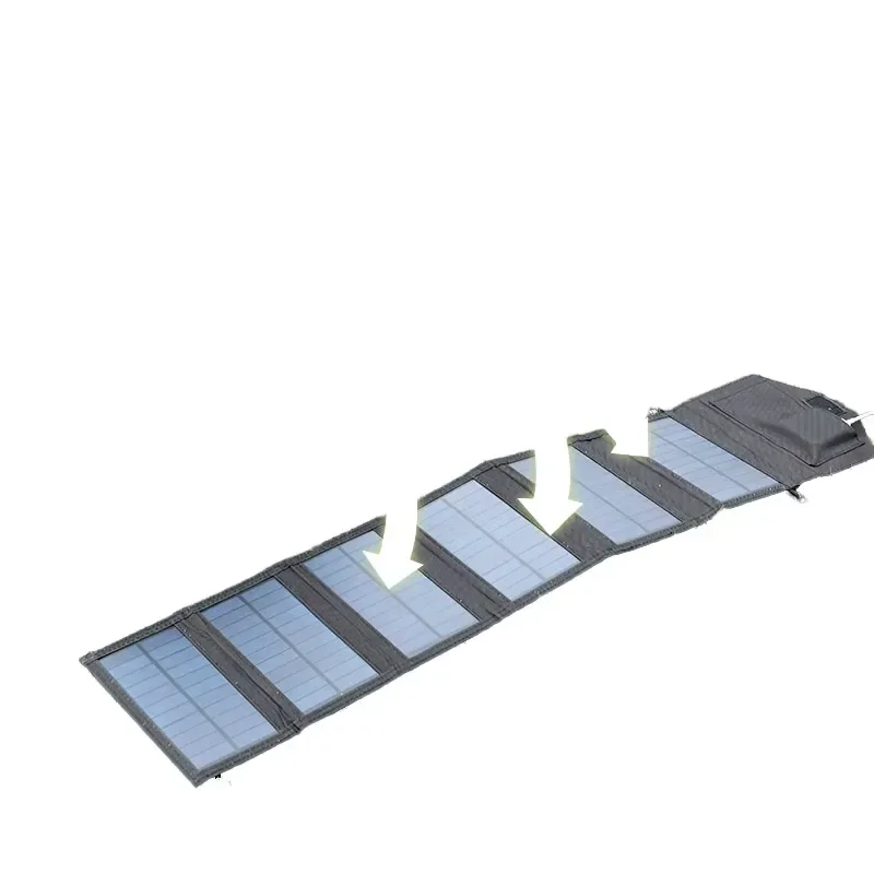 Lightweight 60W Portable Solar Panel 22.1% Efficiency Black Multiple Ports Adjustable Outdoor Mounting Bracket Rv Caravan