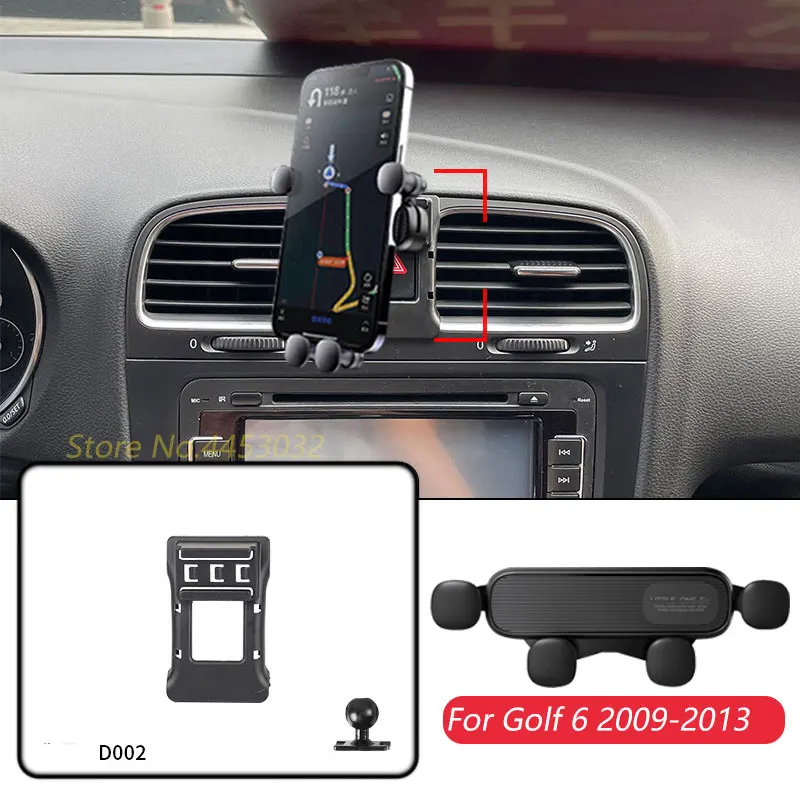 For Volkswagen Golf MK6 6 2009-2013 Car Mobile Phone Holder Air Vent GPS Gravity Navigation Bracket Horizontally Accessories