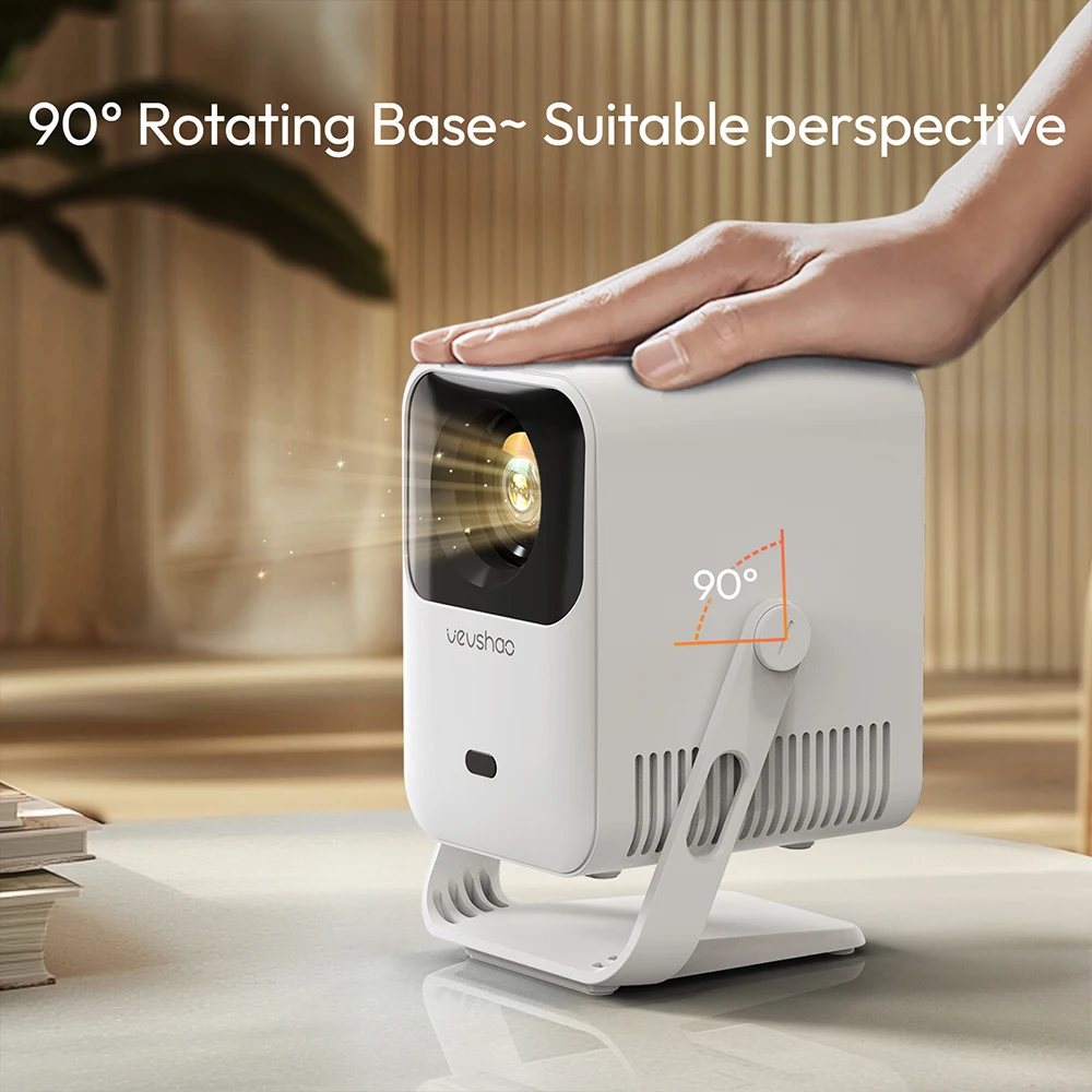 Vevshao A15 Proyektor Pintar Portabel Android 13 Proyektor WiFi Ganda Keystone Otomatis Fokus Saku Beamer Pertemuan Rumah Video Bioskop