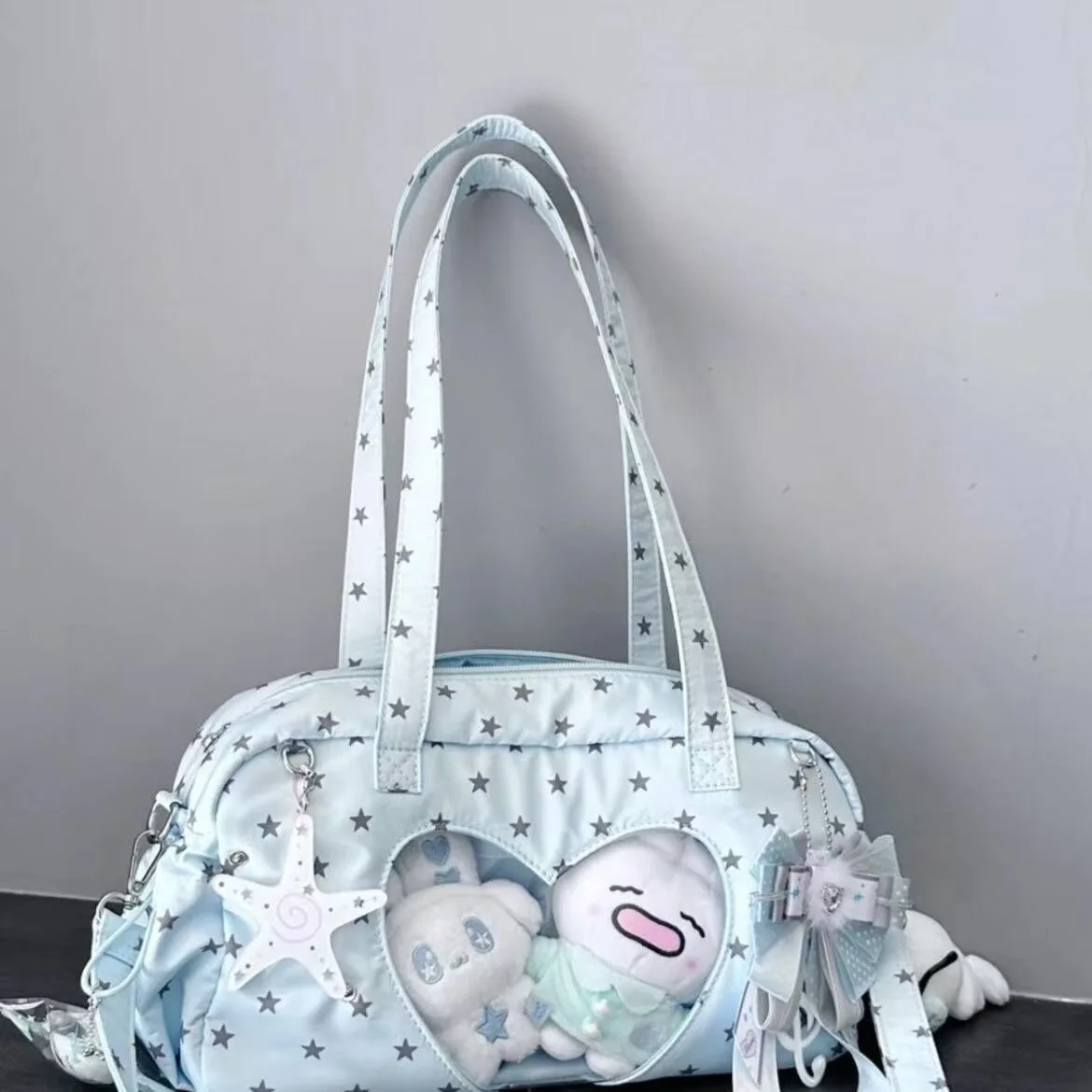 Japanese Star Print Anime Ita Bag Women Wing Y2k Large Capacity Shoulder Bags Ladies Sweet Cute Pink Crossbody Bag