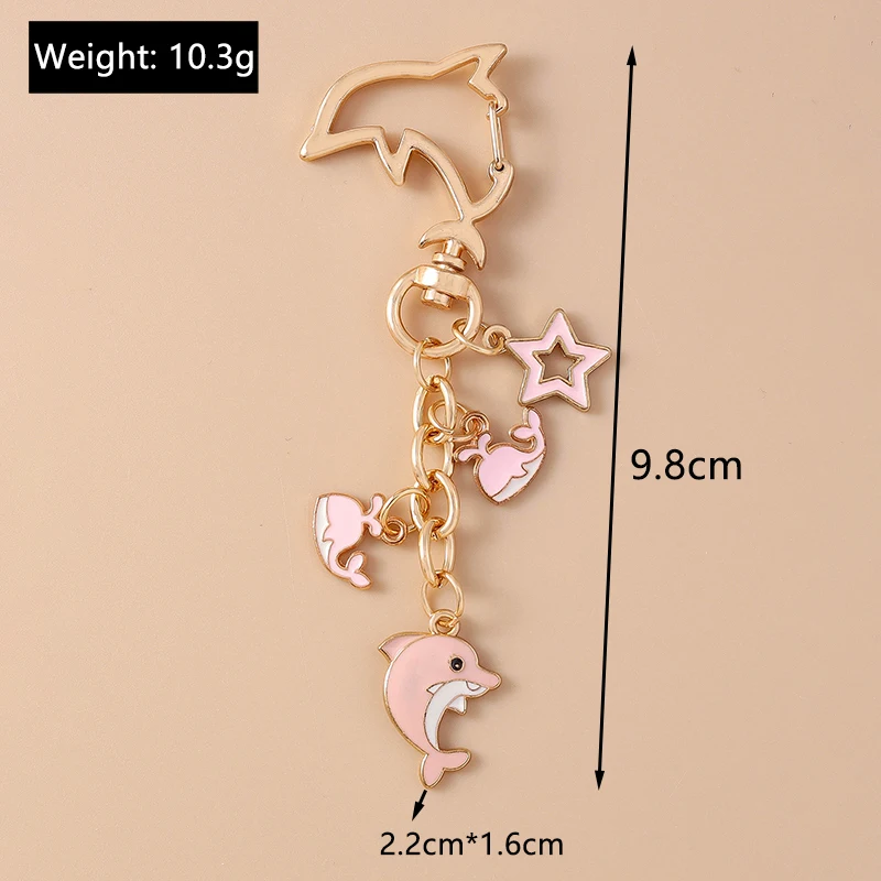 Aihua Schöne Y2K Sommer Strand Ozean Goldfisch Tintenfisch Wal Delphin Schlüsselbund Für Frauen Schlüssel Ringe Handtasche Anhänger Souvenir Geschenke – Detail 16